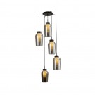 LÁMPARA 5 LUCES CRISTAL CROMO