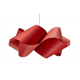 LÁMPARA COLGANTE MADERA 54CM DIÁMETRO ROJO