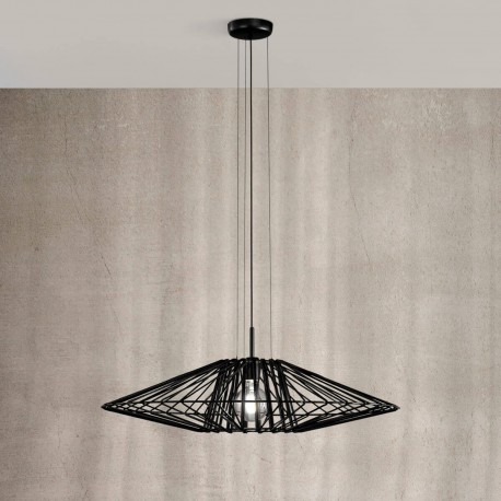 LÁMPARA COLGANTE 60CM DIÁMETRO CORDON NEGRO