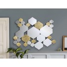 ESPEJO HEXÁGONOS 121X92CM PAN DE ORO