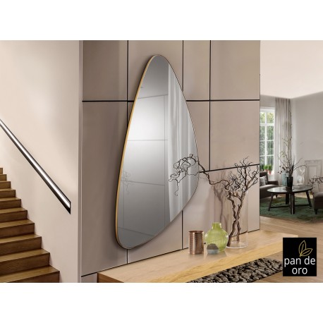 ESPEJO TRAINGULAR PAN DE ORO 168X81CM
