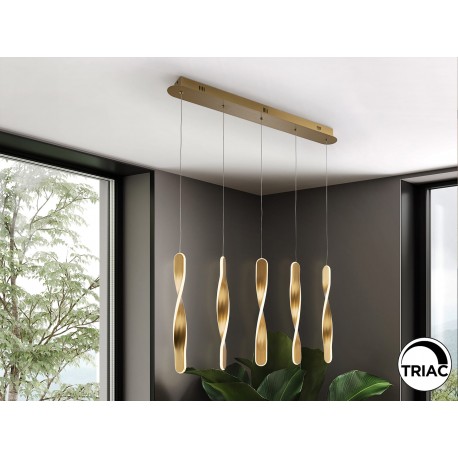 LÁMPARA DE TECHO LINEAL ORO CEPILLADO