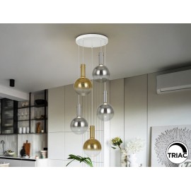 LÁMPARA DE TECHO 5 LUCES TULIPAS