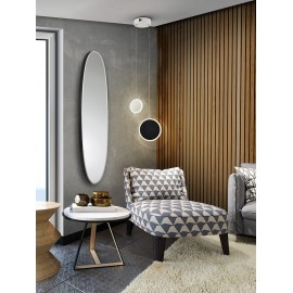 ESPEJO 136X36 OVALADO NEGRO