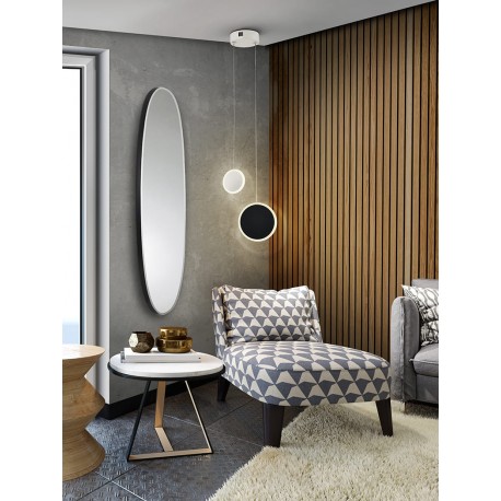 ESPEJO 136X36 OVALADO NEGRO