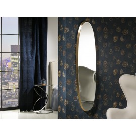 ESPEJO 136X36 OVALADO NEGRO