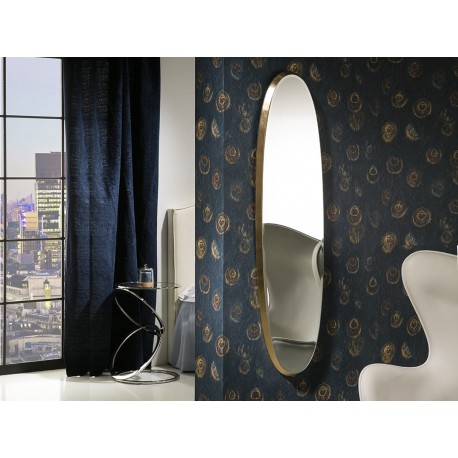 ESPEJO 136X36 OVALADO NEGRO