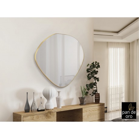 ESPEJO OVALADO IRREGULAR PAN DE ORO 80x80