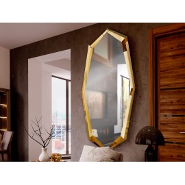 ESPEJO POLIÉDRICO  ACERO BRILLO DORADO 180X90