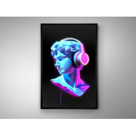 CUADRO LUZ LED BUSTO NEGRO