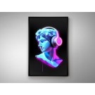 CUADRO LUZ LED BUSTO NEGRO