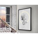 CUADRO LUZ LED BUSTO BLANCO