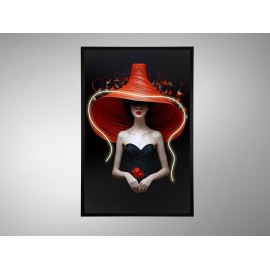 CUADRO LUZ LED MUJER TOCADO