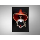 CUADRO LUZ LED MUJER TOCADO