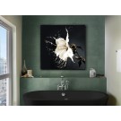 CUADRO CRISTAL TEMPLADO flor blanca