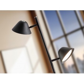 LÁMPARA DE PIE TÁCTIL, DIMABLE Y CON MANDO 2 LUCES NEGRO