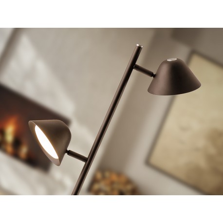 LÁMPARA DE PIE TÁCTIL, DIMABLE Y CON MANDO 2 LUCES BRONCE OSCURO