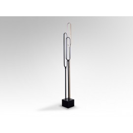 LÁMPARA DE PIE NEGRO ORO ROSA 44W LED