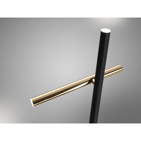 LÁMPARA DE PIE ORO BRILLO NEGRO 10W LED