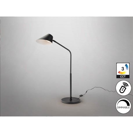 LÁMPARA SOBREMESA TÁCTIL, DIMABLE Y CON MANDO 1 LUZ NEGRO