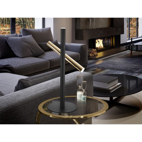 LÁMPARA DE SOBREMESA ORO BRILLO NEGRO 10W LED
