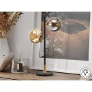 LÁMPARA DE SOBREMESA  2 LUCES NEGRO LATÓN