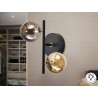LÁMPARA DE PARED NEGRO AMBAR LED DOS LUCES