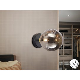LÁMPARA DE PARED NEGRO AMBAR LED UNA LUZ