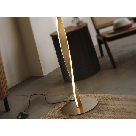 LÁMPARA DE PIE LED TORNADO ORO