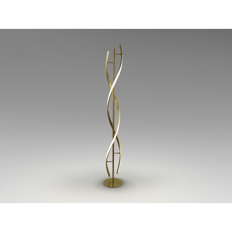 LÁMPARA DE PIE ESPIRAL ORO LED