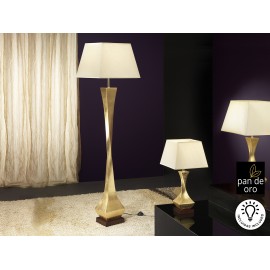 LÁMPARA DE PIE CON LED PAN DE ORO CON PANTALLA