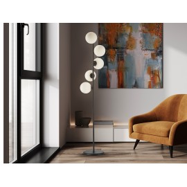LÁMPARA DE PIE 5 LUCES NEGRO OPAL LED