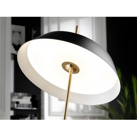 LÁMPARA DE PIE INCLINABLE NEGRO ORO LED
