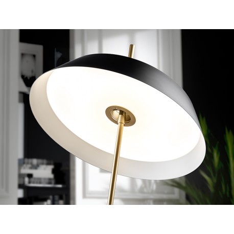 LÁMPARA DE PIE INCLINABLE NEGRO ORO LED