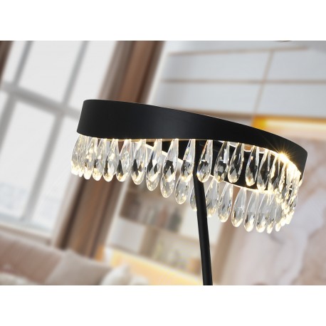 LÁMPARA DE PIE NEGRO CRISTAL LED