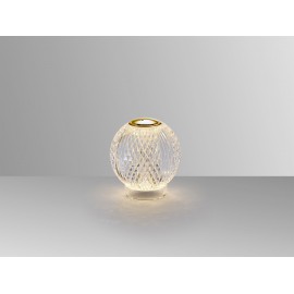LÁMPARA DE MESA LED RECARGABLE USB CRISTAL TALLADO