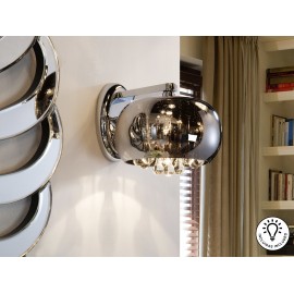 APLIQUE PARED LED CROMO ESPEJO CRISTAL