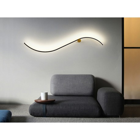 APLIQUE DE PARED LED NEGRO ORO