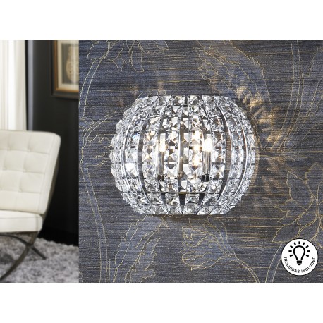 APLIQUE DE PARED LED CRISTAL DOS LUCES