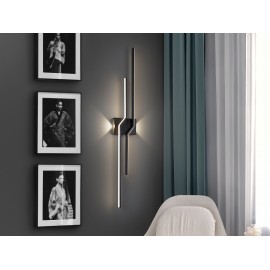APLIQUE DE PARED LED NEGRO DOS BRAZOS