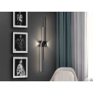 APLIQUE DE PARED LED NEGRO DOS BRAZOS