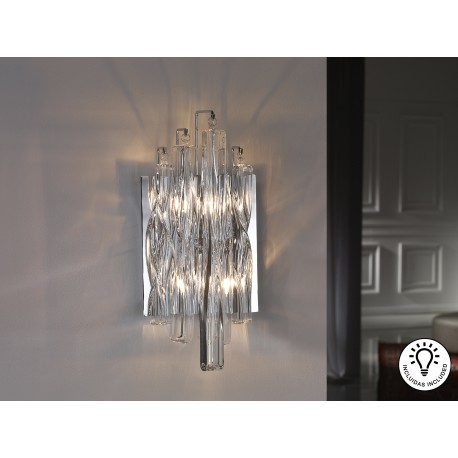 APLIQUE DE PARED LED CRISTAL CROMO