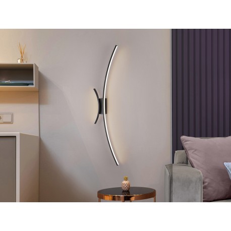 APLIQUE DE PARED LED NEGRO CURVA