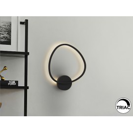 APLIQUE DE PARED LED DIMABLE ALUMINIO NEGRO OVALADO