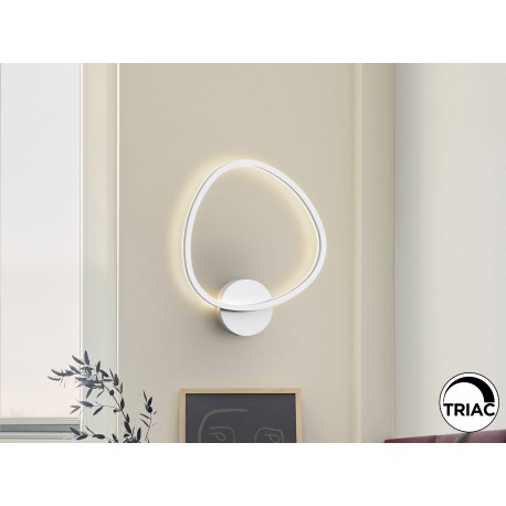 APLIQUE DE PARED LED DIMABLE ALUMINIO BLANCO OVALADO