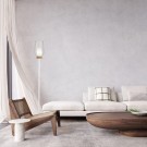 LÁMPARA DE PIE E27 BLANCO MADERA