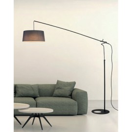 LÁMPARA DE PIE LED NEGRO PANTALLA GRIS