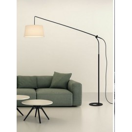 LÁMPARA DE PIE LED NEGRO PANTALLA CREMA