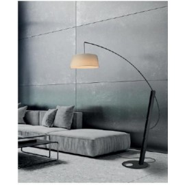 LÁMPARA DE PIE LED NEGRO PANTALLA CREMA