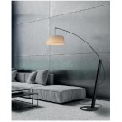 LÁMPARA DE PIE LED NEGRO PANTALLA CREMA